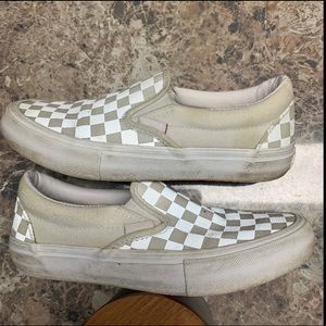 Vans Slip On Reflective White Checkerboard